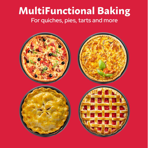 Dyb tallerken pizzabakke til ovn, 27 cm pizzapande | Pizzabakker til ovn non-stick | Pizzastål til ovn 2PK | Pizzadejbakke | 2,5 cm dyb