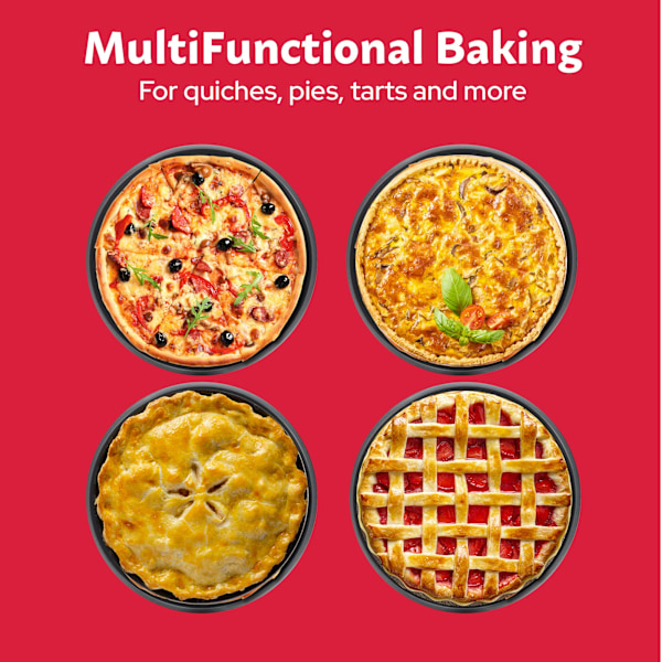 Dyb tallerken til pizza til ovn, 27 cm pizzabakke | Pizzabakker til ovn, non-stick | Pizzastål til ovn 2PK | Pizzabakke til dej | 2,5 cm dyb
