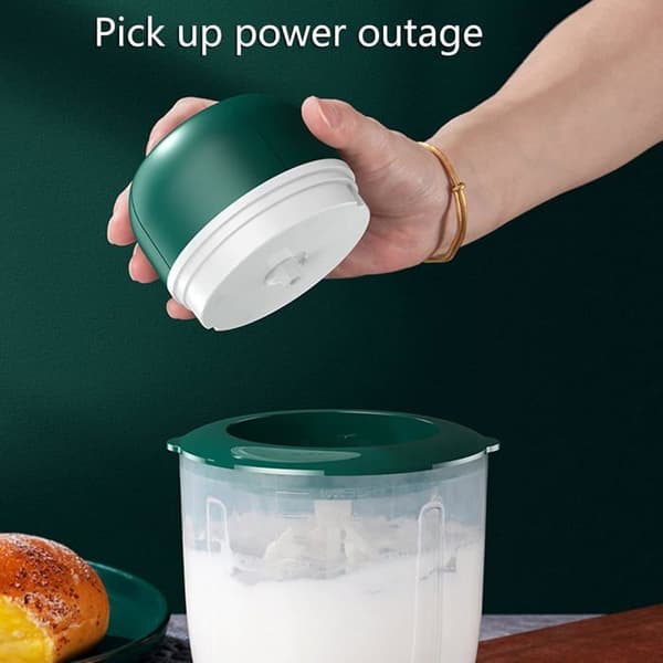 USB Oppladbar Elektrisk Eggvisp Kaffevisper Melkeshaker Husholdnings Rustfritt Stål Blå