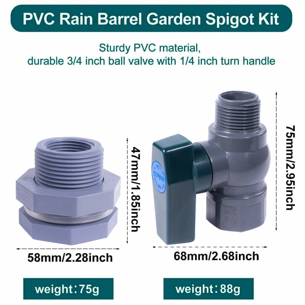 Rain Barrel Faucet Kit 3/4 tum
