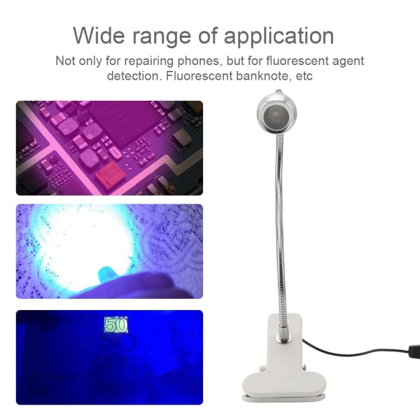 3W UV limlampa Ultraviolett LED med klämma