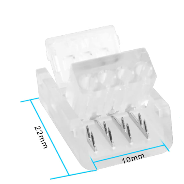 10-pack 10mm 4-stifts LED-remsanslutningar