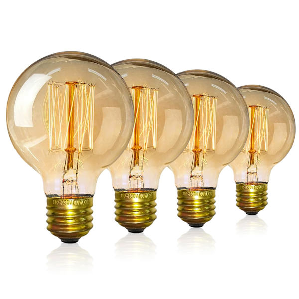 4 Pack Vintage Edison Light BulbsDimmable ScrewIncandescent Light
