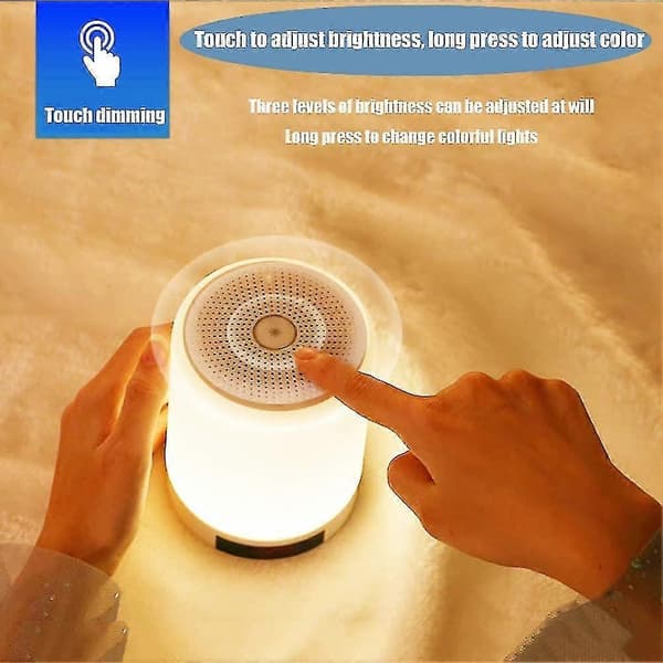 Bluetooth-kaiutin LED-lamppu, 3 kosketushimmennettävää tilaa ja 7 väriä herätyskello