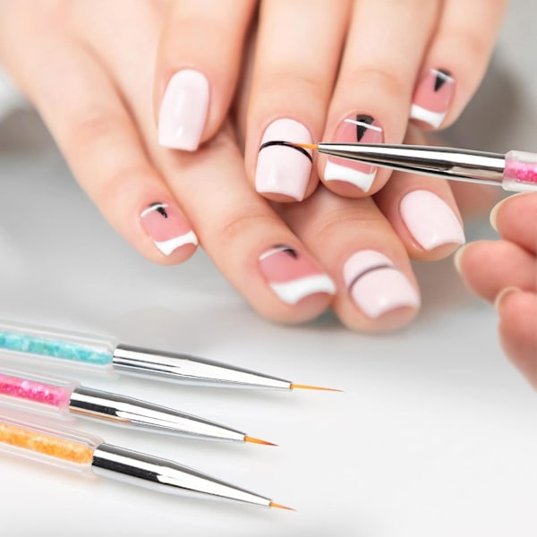 5 st Nagelkonstborstar, Nagelprickverktyg, Dubbeländade Nagelkonstpennor Set Gelnaglar, Nagellackspennor Måla Manikyr Skönhet Nagelkonstverktyg Nagel