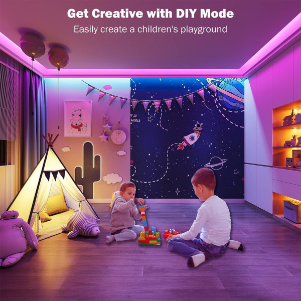 20M Led Strip Lys Bluetooth Smart App Kontrol Musik Synk Farve Ændring RGB Led lys Strips med fjernbetjening