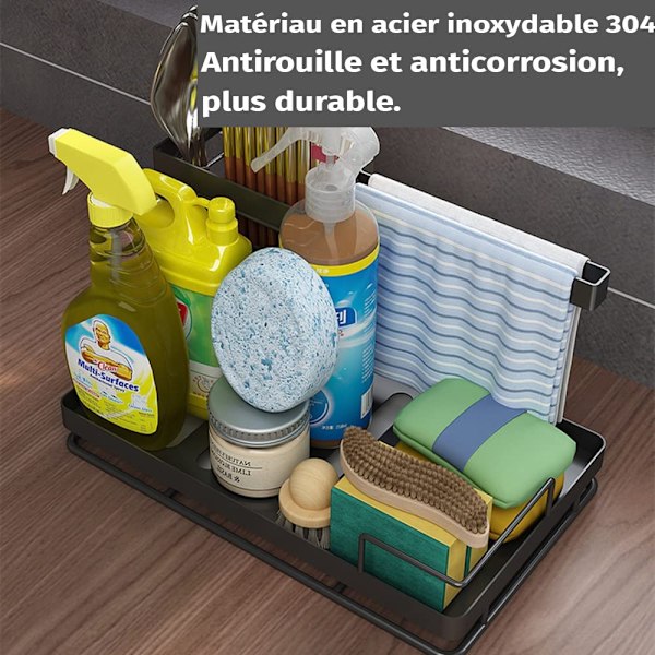 Tiskialtaan järjestäjä - Astioiden ja välineiden pidike, irrotettavalla alustalla