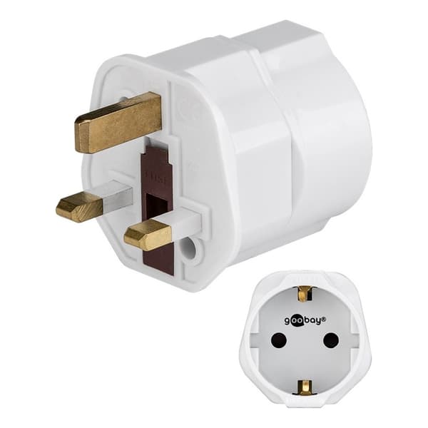 Reseadapter Europa till / EU till adapter / reseadapter t White