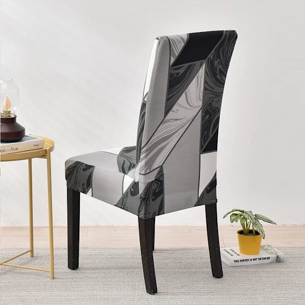 Tuolinpäälliset, 4 kpl, joustavat modernit tuolinpäälliset (4 kpl, geometria) B