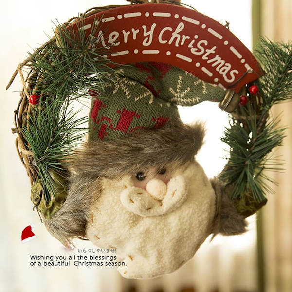 Julkrans Dekoration Dörrkrans, Tomte Dörrkrans, Framsida Dörr Julkrans, Julparty Rekvisita Dekoration 23 *​​​​ 23*​​4cm