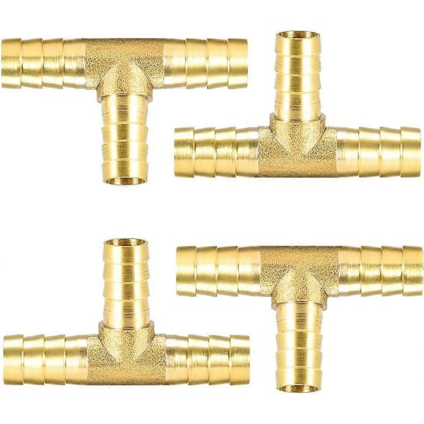 4 st 10 mm 3-vägs mässingskoppling slangförlängningskoppling trädgårdsslangkoppling tryckluftsslangkoppling bränsleslangkoppling T-stycke