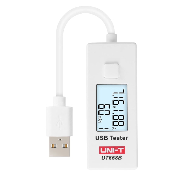 UNI-T UT658 USB-tester, DC 5.1A 30V Amp usb-spenningstester, testhastighet for ladere, kabler, kapasitet til strømbanker