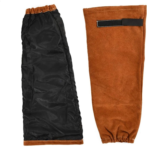 Lädersvetsarmar - Värme- och flamskyddande armskydd, (One Size, Camel)