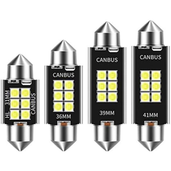 36mm C3W LED-polttimot Canbus 3030 6-SMD Ei virhettä Auton sisätilan karttavalot Kattovalot Lukuvalot 12V/24V 3W Autolamppu (Valkoinen, 36MM)