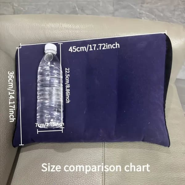 Ergonomisk plysch benkudde, uppblåsbar triangulär stödkudde för säng & soffa 1-Pack