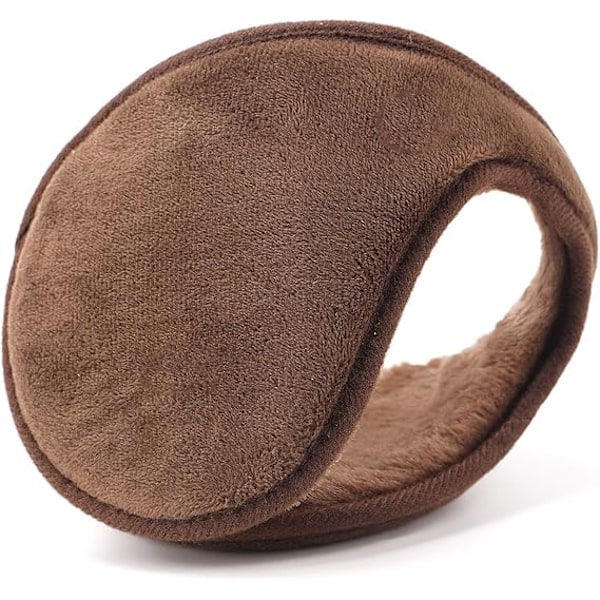 Öronmuffar för män och kvinnor, klassiska fleece unisex vintervarma öronvärmare (Kaffe)