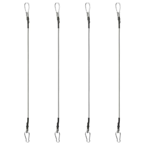 vidaXL Rep med karbinhake 4 st Gummi Silver silver