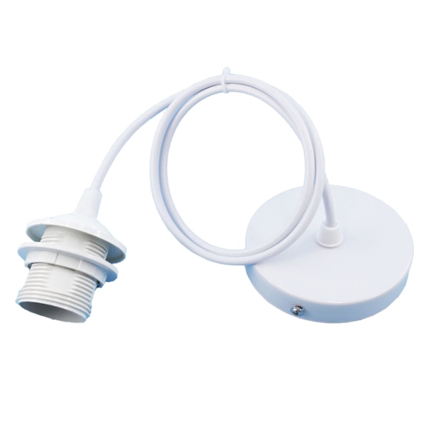 E27 Pendellamphållare med 1m Kabel (Vit)