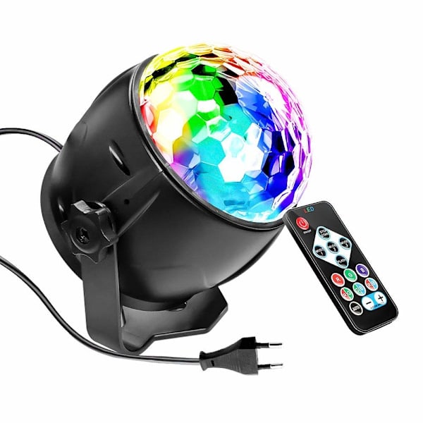 Disco Stage Light, 7 RGB Farge Fest Lydkontroll Projektor