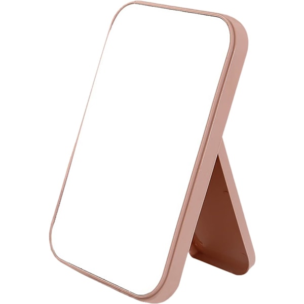 Sminkspegel, Vikbar Bords-Sminkspegel Bärbar Rektangulär Sminkspegel för Resor Camping Hem (Rosa)
