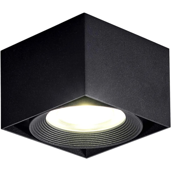 10W LED loftslampe, IP20, 10x10x7cm (sort-4000K)