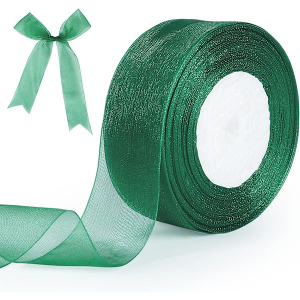 Läpinäkyvä nauha, 40 mm x 48 jaardia kaksisivuinen läpinäkyvä sifonkinauha lahjojen pakkaamiseen, joulu- ja hääjuhliin sekä seremoniakoristeluun