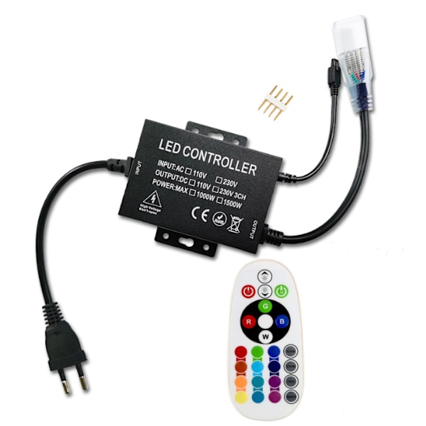 LED-belysning 24-tasters RF-fjernbetjening
