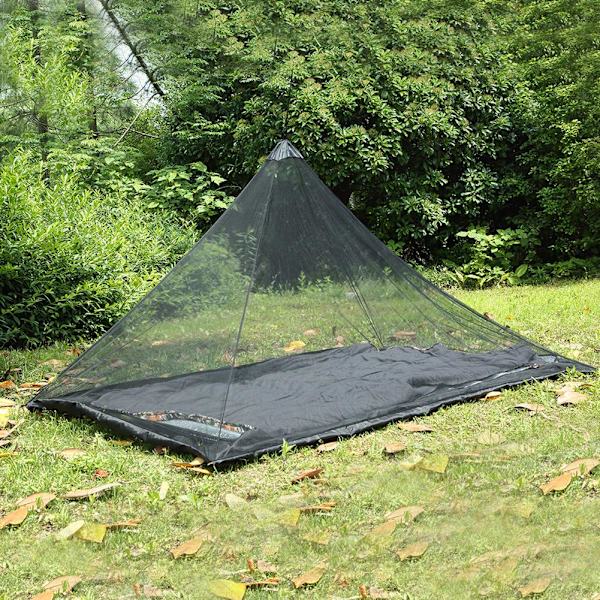 Myggenet til camping seng, udendørs rejse myggenet telt med bæretaske, myggenet (sort, 220x120x100cm)