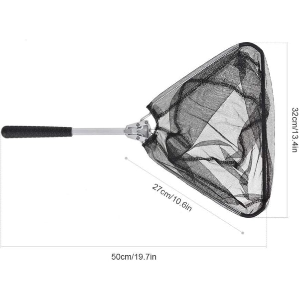 Fiskehåv, hopfällbart triangulärt dammnät i aluminiumlegering