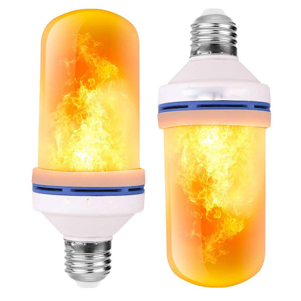 Liekkimäinen LED-lamppu E27 5W, 4 liekin väriä (keltainen)
