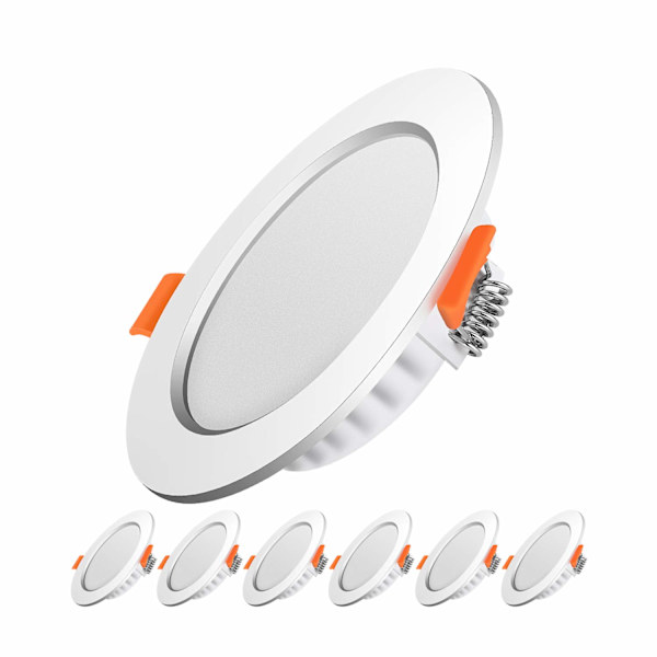 Fördjupad LED-strålkastare 5W kall vit 6000K set om 6（70-80 mm ）