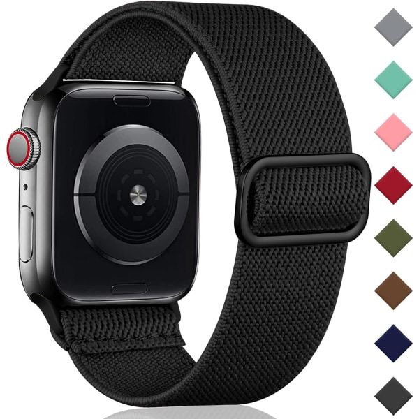 Loop-armband Kompatibel med Apple Watch, Justerbar Stretch Nylon Flätad Sport Ersättningsarmband för iWatch SE Serie 9/8/7/6/5/4/3/2/1