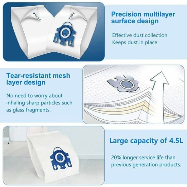 10 Dammsugarpåsar för Miele Compact C1 C2 Påse 3D Efficiency S700 S241S256i