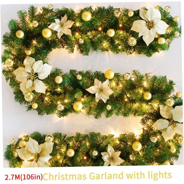 Joulukuusi Garland Decor Ball Garland Kukka Seppele 270cm