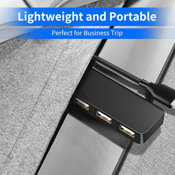 USB-hubb, 4-portars USB-hubb, ultraslim, bärbar USB-splitter för iMac Pro, MacBook Air, Mac Mini/Pro, Surface Pro, Notebook (usb 2.0-hubb)