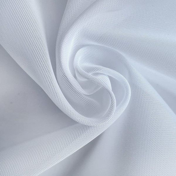 Stykke Polyester Tyndt Gardin, Blomsterbroderi med Kvaster, Korte Gardiner, Vinduesdekoration, Soveværelse/Badeværelse(LxH/80x160cm, Grå/Hvid)