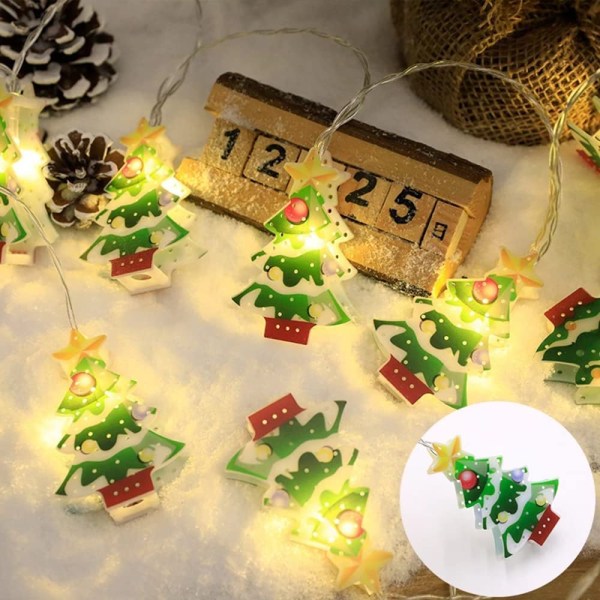 Juletræslys med 1,5 M 10 LED batteridrevet