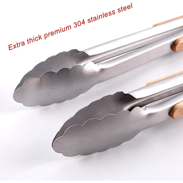 Robusta KöksTänger, 2-pack Set (9''&12'') Grilltänger Bra Grepp MatlagningsTänger Rostfritt Stål