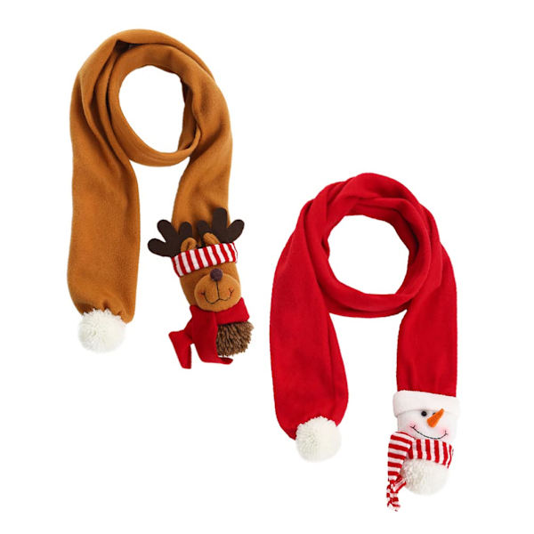 2-pack Jultemadesign Halsscarf Rensa Spets Halsduk Jul Stil Söta Snögubbe Halsduk Krage Halsduk Jul Lång Halsduk God Jul