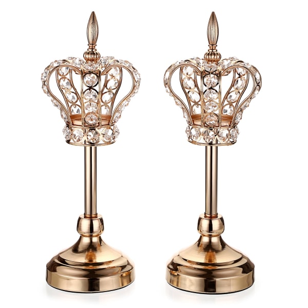 2pcs Metal Candlestick Wreath Candle Holder(Golden)