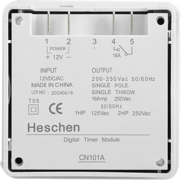 12V DC 16A Hvid Programmerbar Timer Switch med LCD Digital Display med Vandtæt Cover