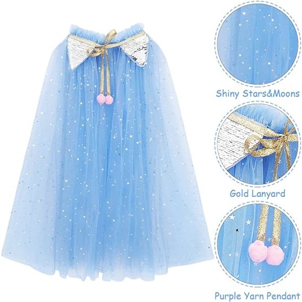 Princess Cape Fargerik Princess Cloak, Princess Dress，M