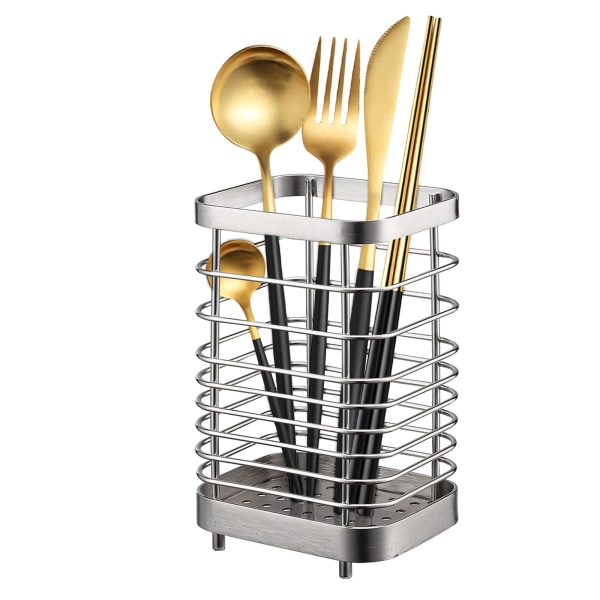 Kitchen utensil holder, stainless steel kitchen utensil organizer, kitchen cutlery basket, table cutlery holder, cutlery stand for kitchen worktop