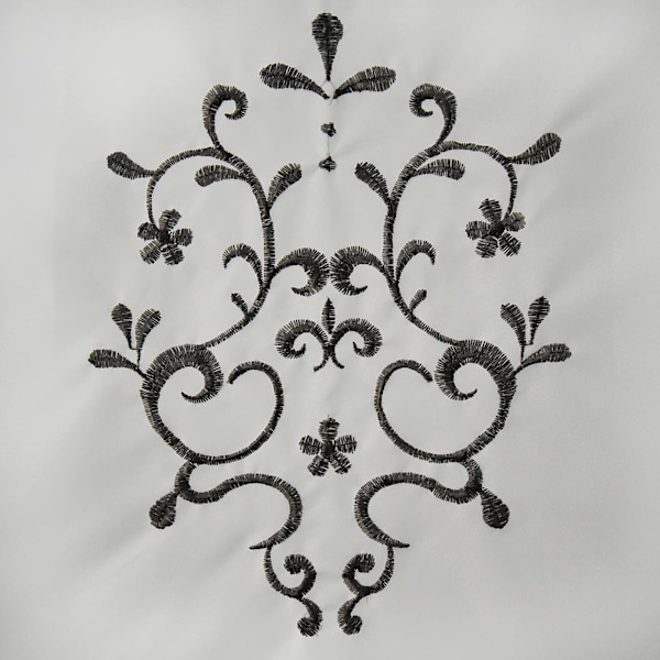 Stykke Polyester Tyndt Gardin, Blomsterbroderi med Kvaster, Korte Gardiner, Vinduesdekoration, Soveværelse/Badeværelse(LxH/80x160cm, Grå/Hvid)