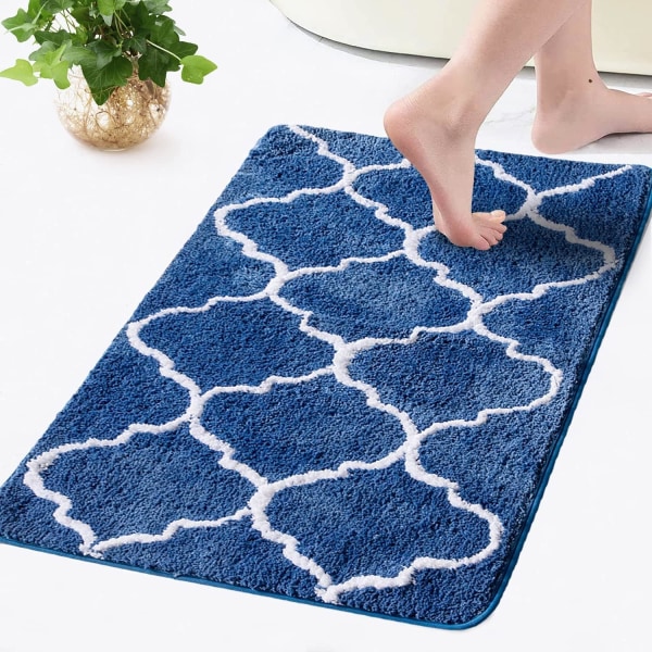 Bademåtte, skridsikker bademåtte, vaskbar bademåtte, badeværelsesmåtte, blød mikrofiber brusmåtte, dørmatte, dekorativt tæppe, Marokko badeværelsestæppe, badeværelse