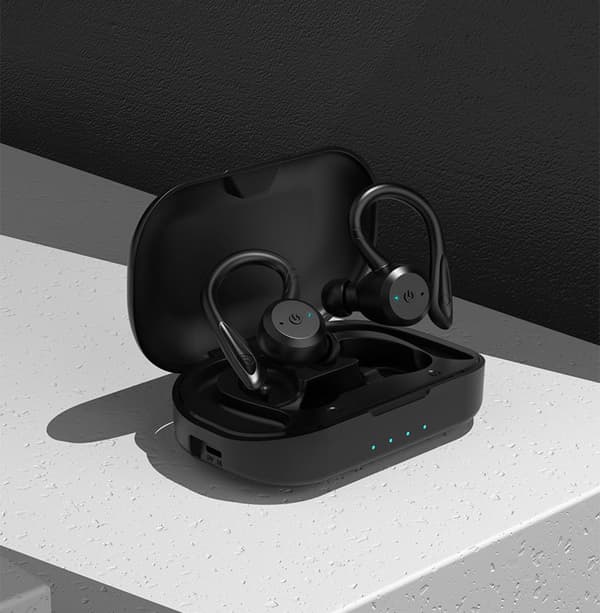 TWS Pro Bluetooth Hovedtelefoner, Stereo Bas Headset, Rosarød