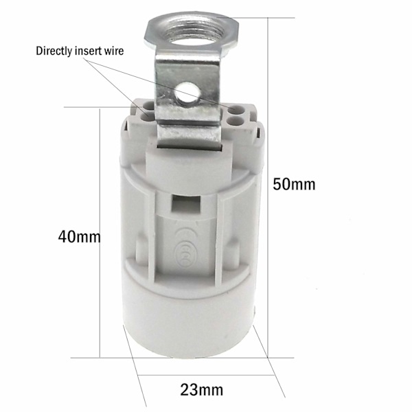 E14 liekkipolttimokanta, harmaa, SES 52 mm korkea, 1/8 IPS kierre 6 kpl