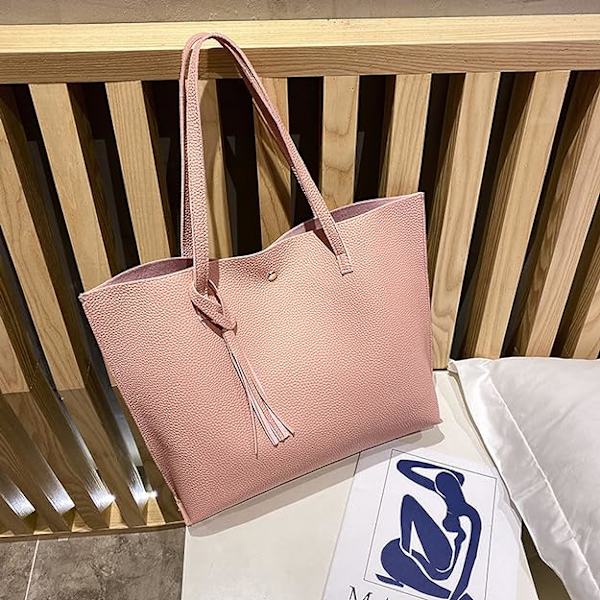 Tote Bag for Kvinner, Dameveske, Myk PU-Lær Stor Kapasitet Kvinners Topphåndtak Skulderveske Julegave