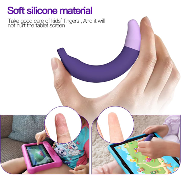 Touchscreen Stylus til børn, 2 pak lilla blå stylus universal, kompatibel med Kindle iPad iPhone