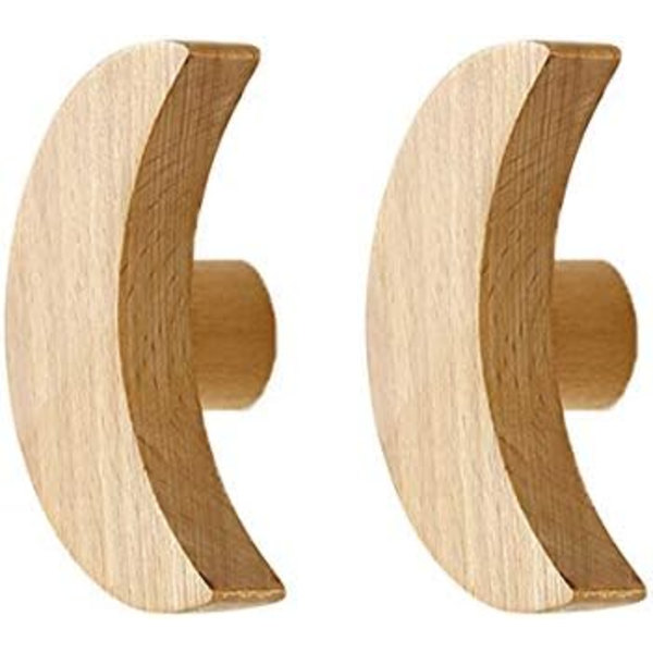 Barnväggkrok i trä, väggkrok, väggmonterad klädhängare (2-pack)